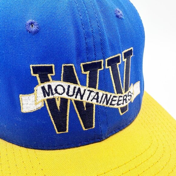 Vintage West Virginia Mountaineers Embroidered Hat SnapBack 90s Made in USA - Picture 3 of 9